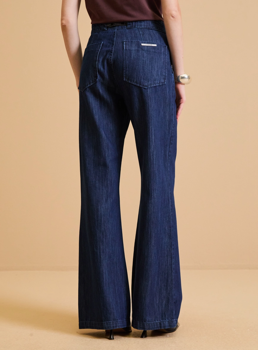 Calça Jeans Feminina New Com Cinto Índigo