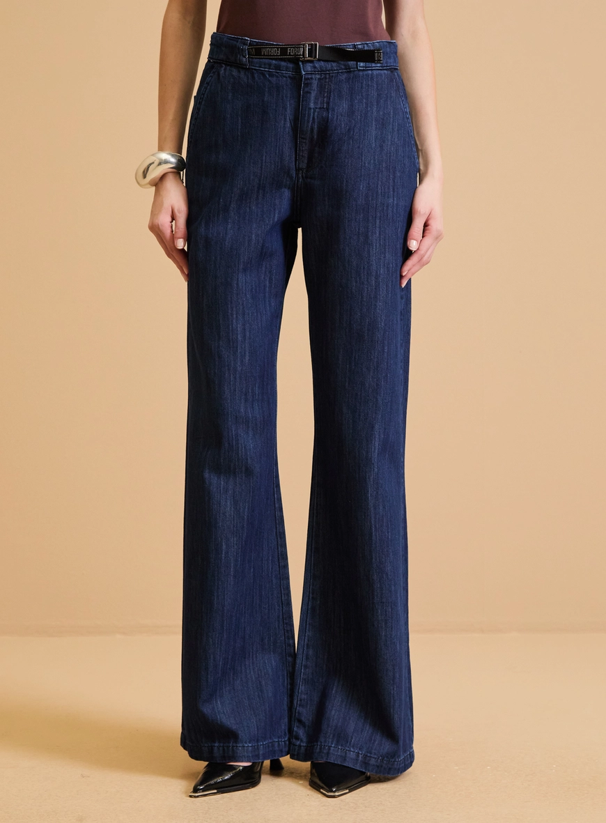 Calça Jeans Feminina New Com Cinto Índigo