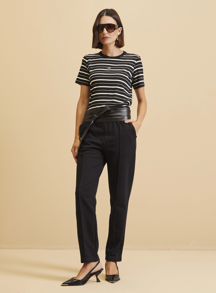Calça Moletom Feminina Básica Preto