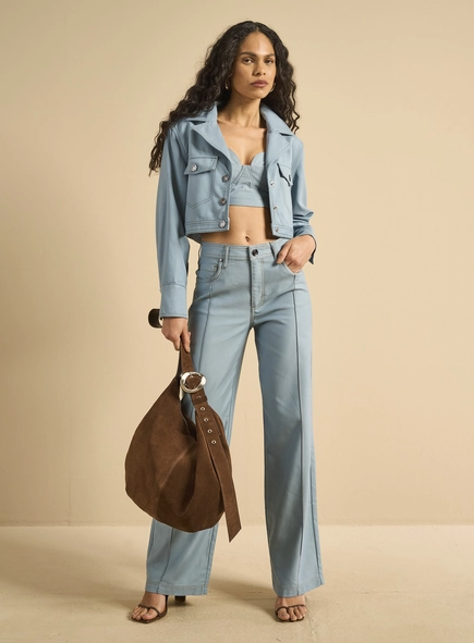 Calça Sarja Feminina Alfaiataria Reta