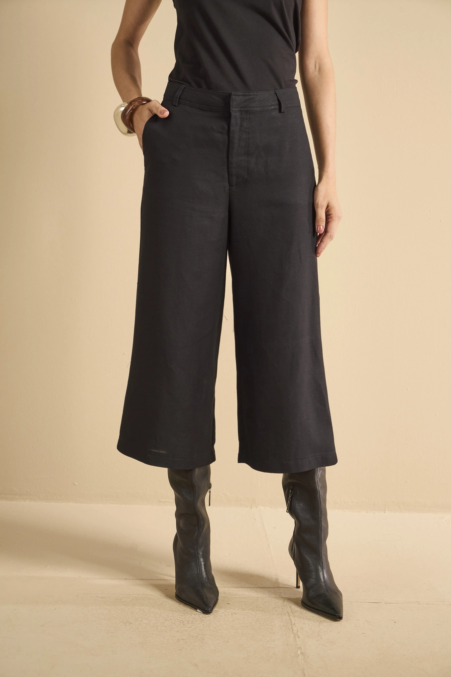 Calça Alfaiataria Feminina Pantalona Preto 3