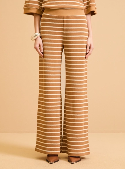 Calça Feminina Ampla Listrada