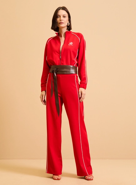 Calça Feminina Malha Com Contraste