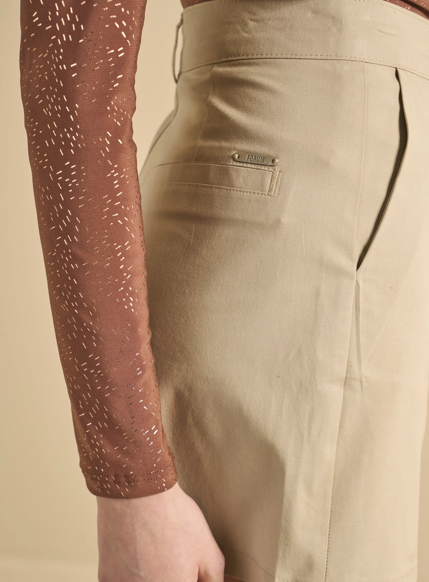 Short Alfaiataria Reto Bege