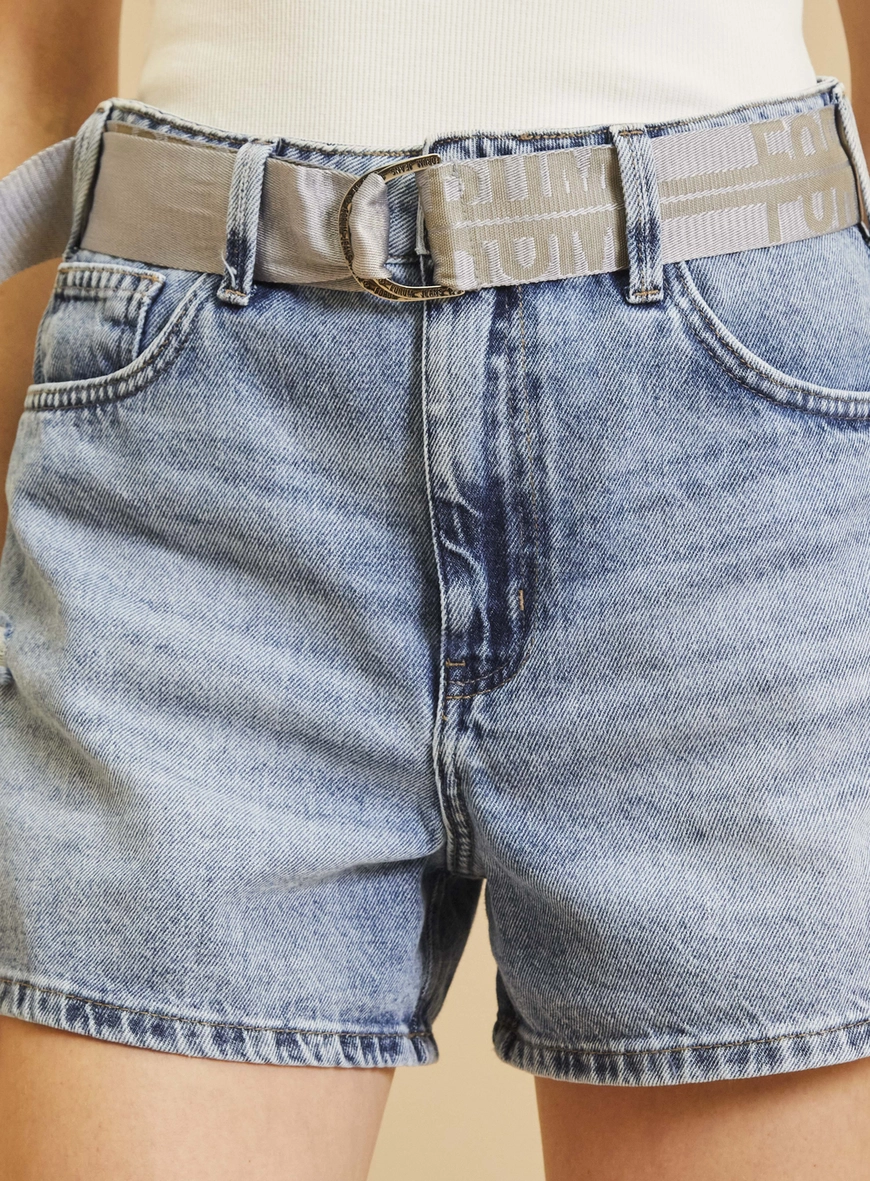 Short Jeans Com Cinto - Sofia Índigo