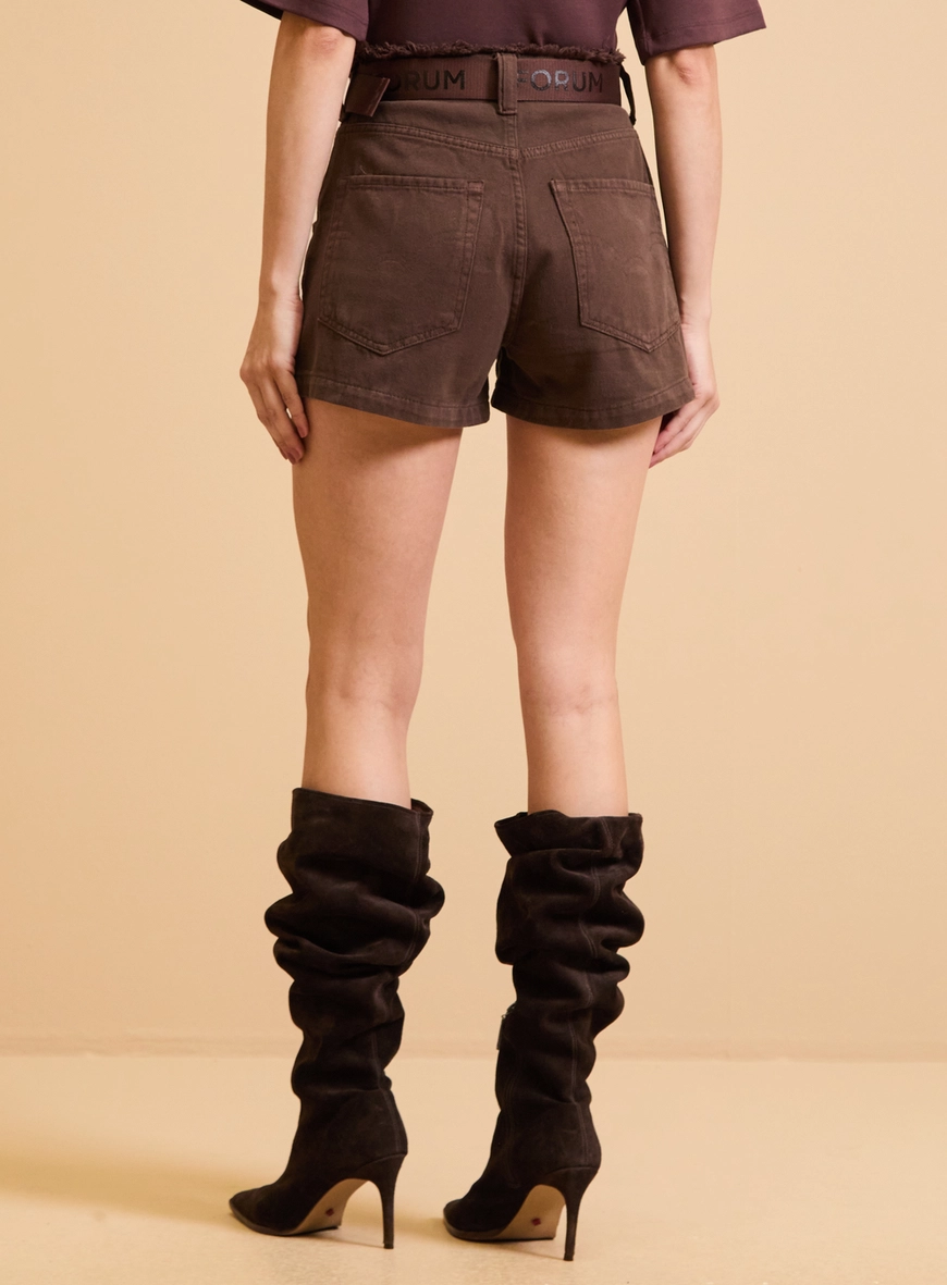 Short Sarja Sofia Marrom