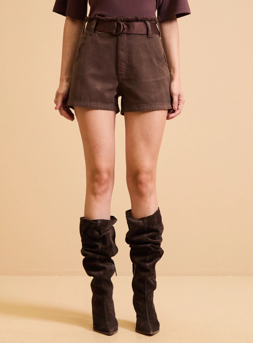 Short Sarja Sofia Marrom