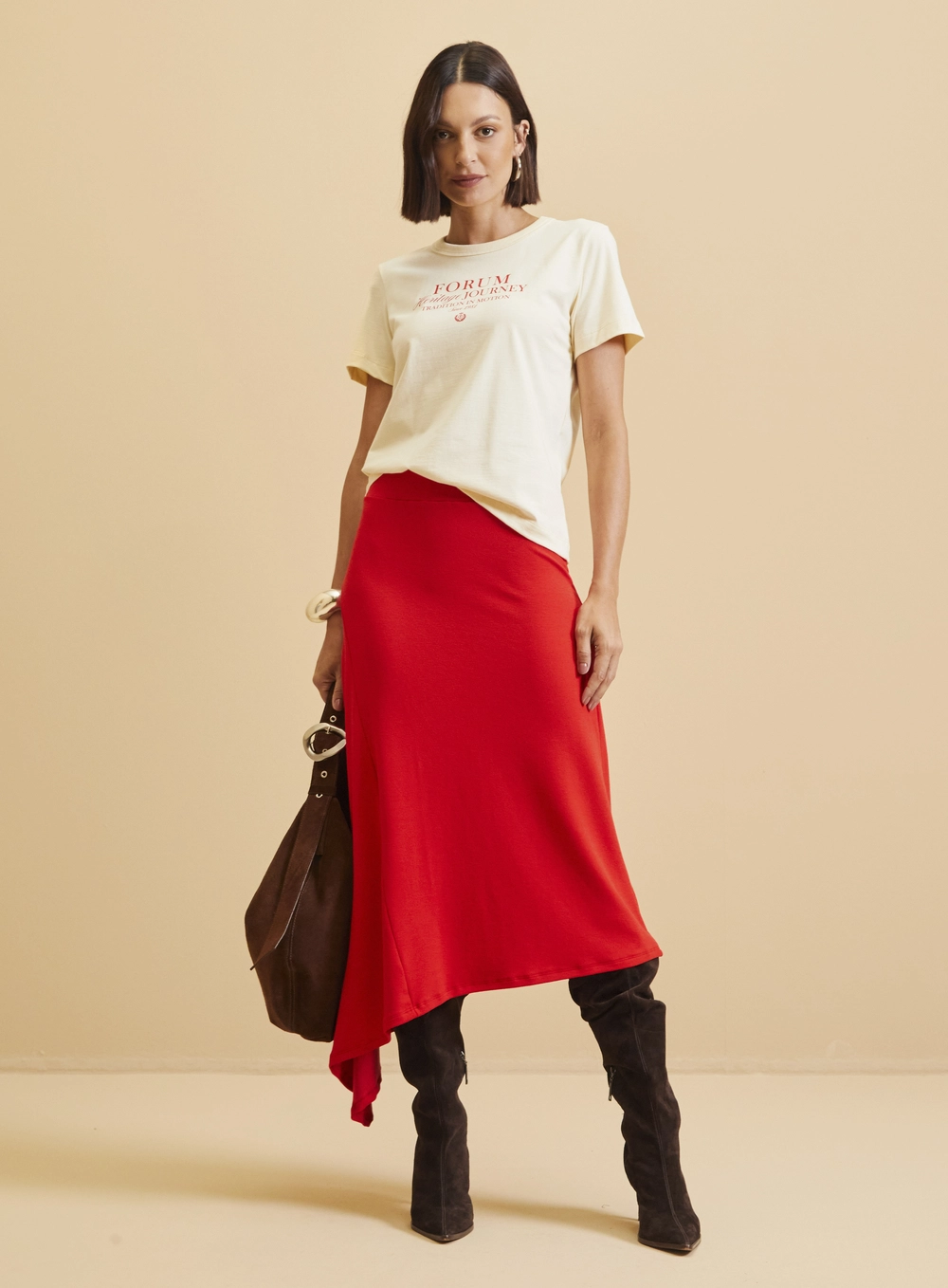 Saia Midi Assimétrica Vermelho 1