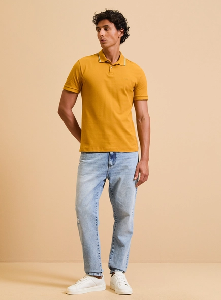 Polo Masculina Muscle Piquet Com Frisos