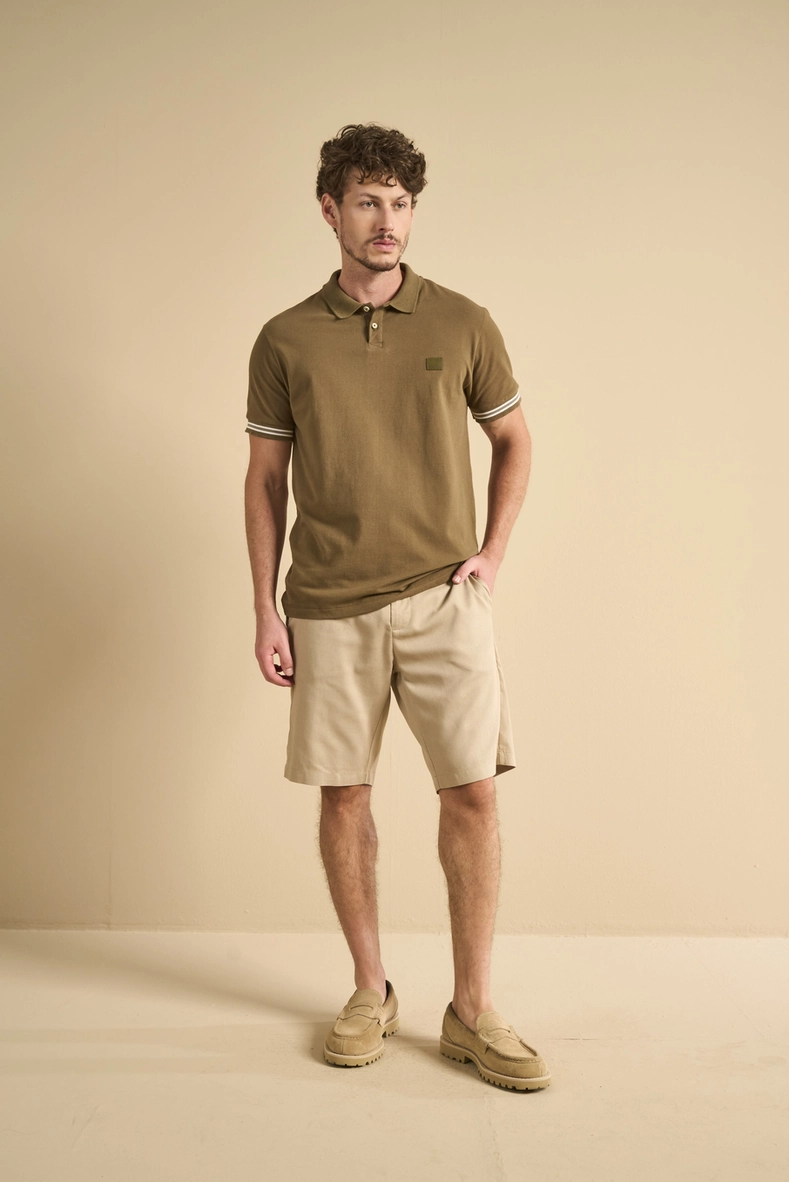 Polo Masculina Muscle Com Frisos Verde