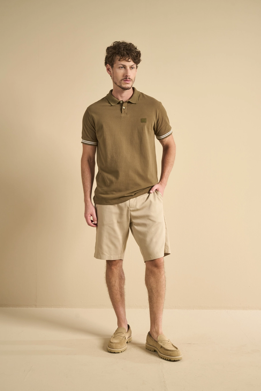 Polo Masculina Muscle Com Frisos Verde 4