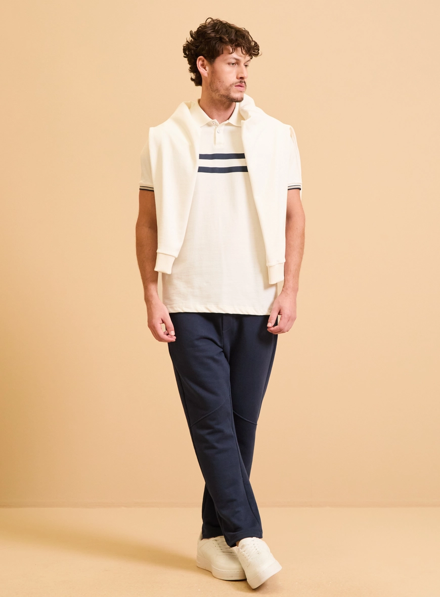 Polo Masculina Box Bordada Off Shell