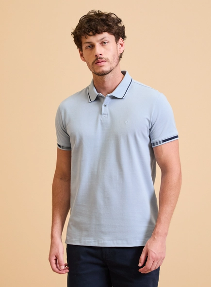 Polo Masculina Muscle Gola Jacquard