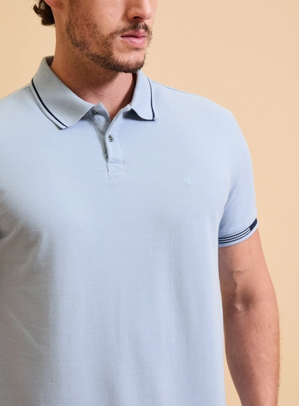 Polo Masculina Muscle Gola Jacquard