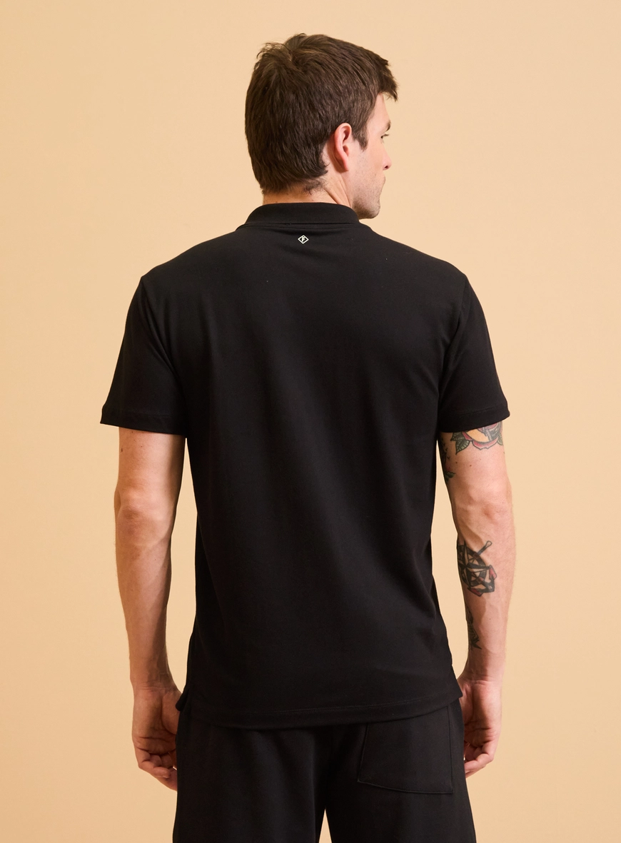 Polo Masculina Piquet Muscle Preto