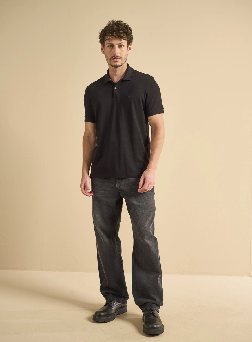 Polo Masculina Muscle Piquet Pima Preto