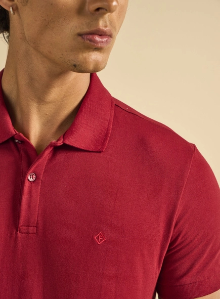 Polo Masculina Muscle Piquet Básica Bordado