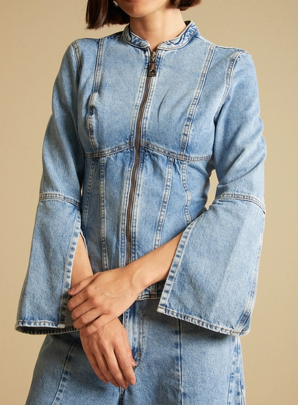 Camisa Jeans Feminina Acinturada
