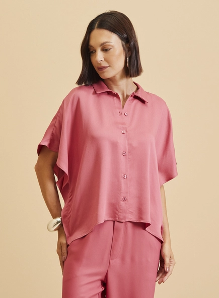 Camisa Feminina Ampla Manga Curta