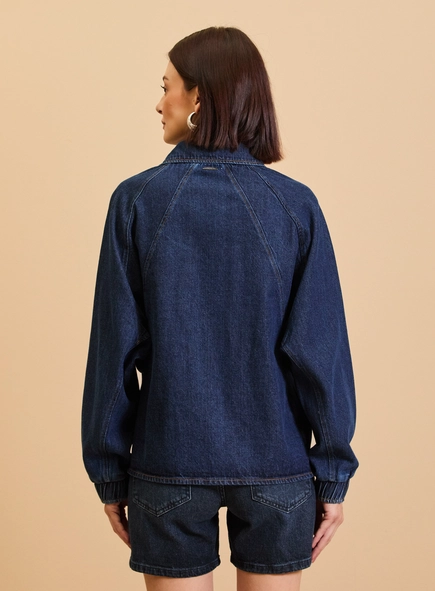 Camisa Jeans Feminina Ampla