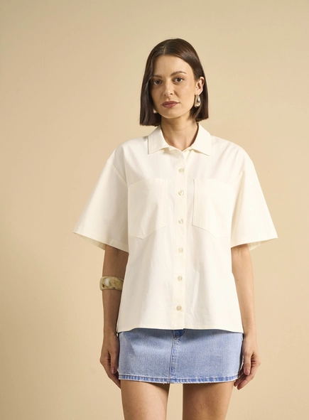 Camisa Feminina Oversized Manga Curta