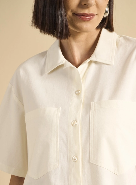 Camisa Feminina Oversized Manga Curta