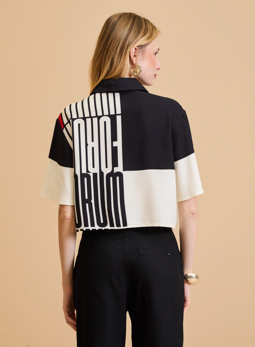 Camisa Feminina Reta Estampada Estampados