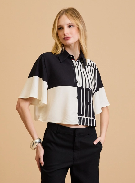 Camisa Feminina Reta Estampada