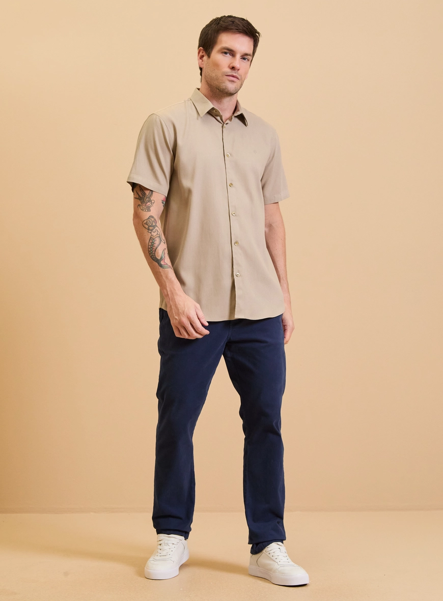 Camisa Masculina Relax Rustic Bege