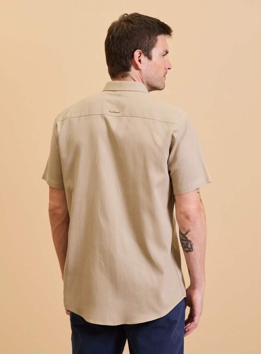 Camisa Masculina Relax Rustic Bege