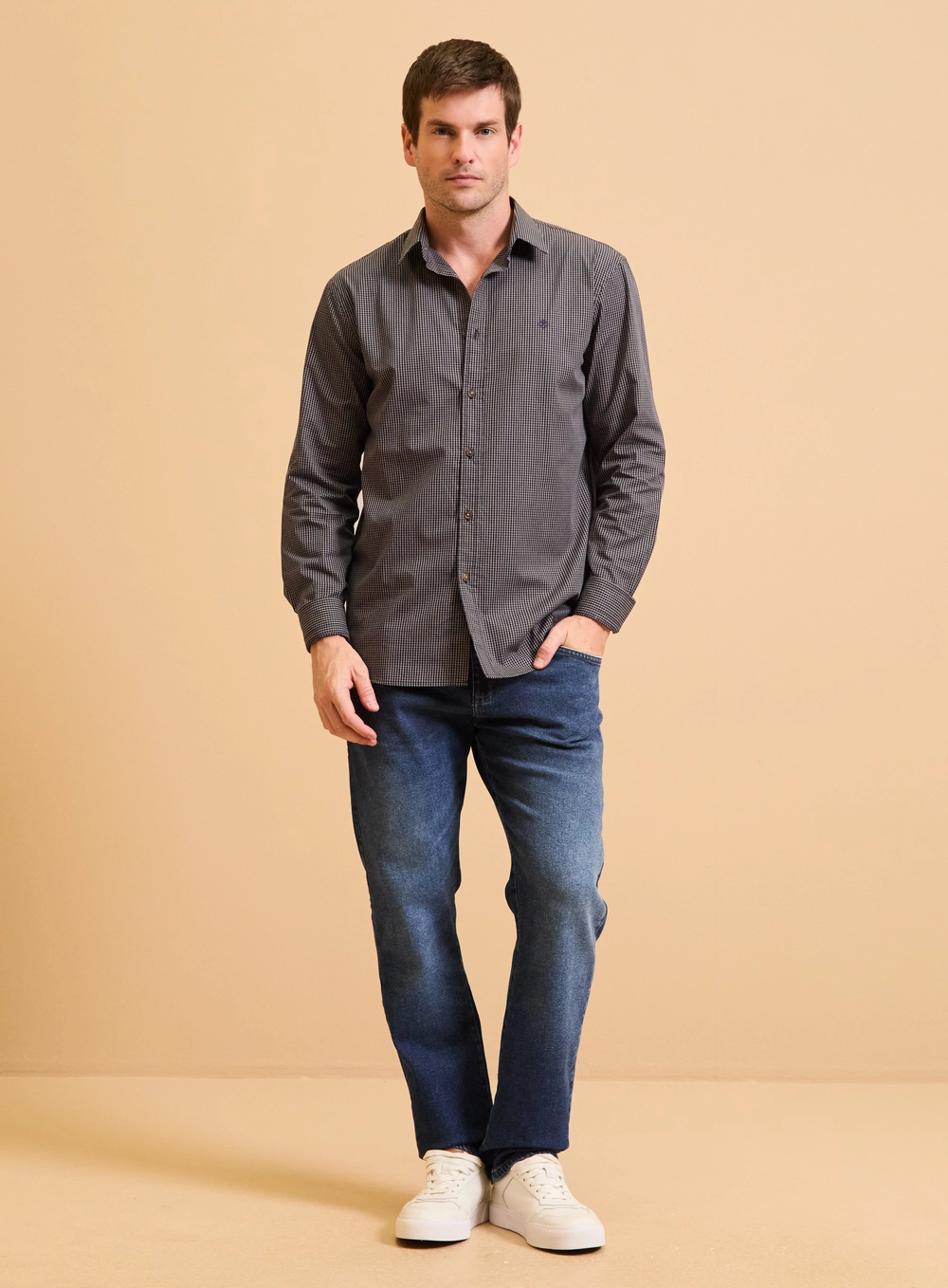 Camisa Masculina Relax Xadrez Estampados 1
