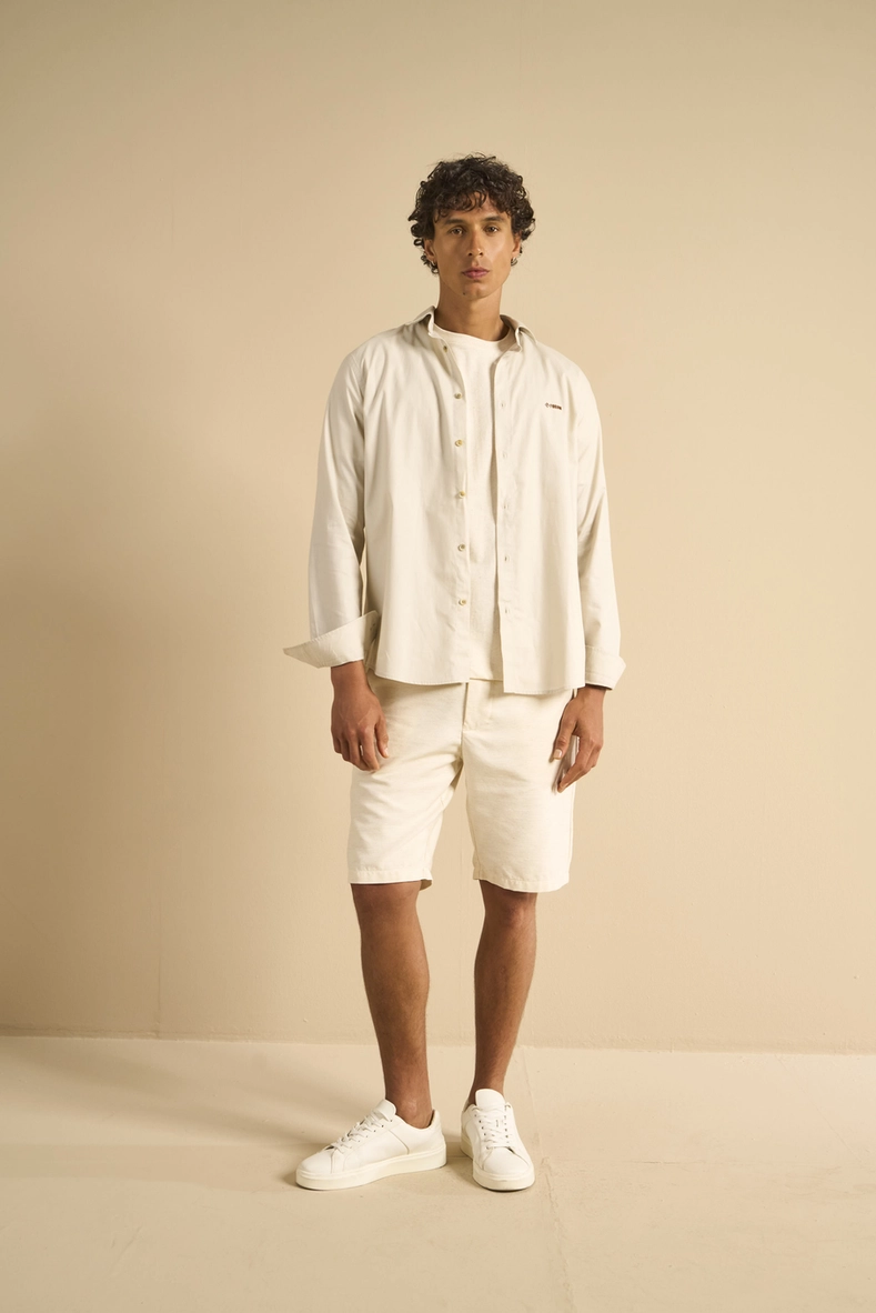 Camisa Masculina Relax Básica Bege