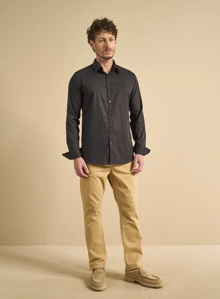 Camisa Masculina Slim Fit Manga Longa