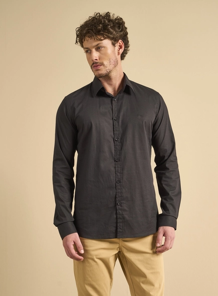 Camisa Masculina Slim Fit Manga Longa