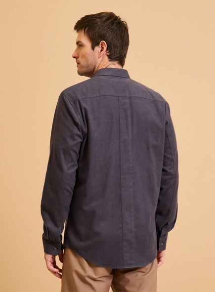 Camisa Masculina Relax Bolsos Frontais