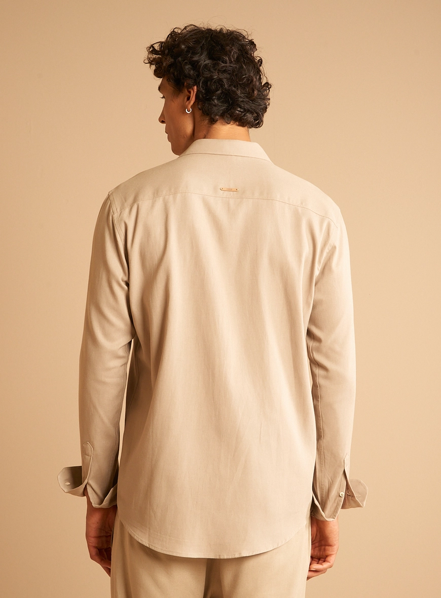 Camisa Masculina Relax Bege