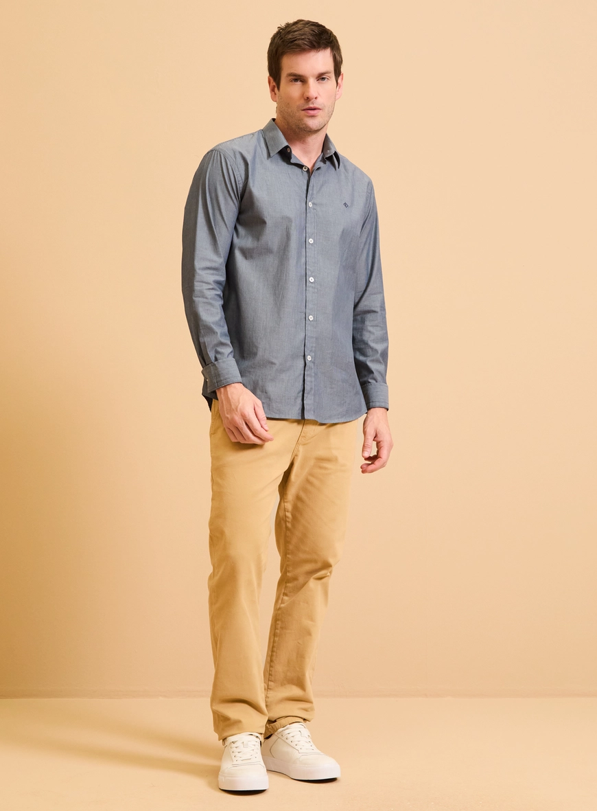 Camisa Masculina Relax Azul