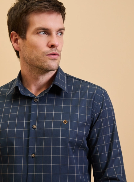 Camisa Masculina Slim Fit Xadrez