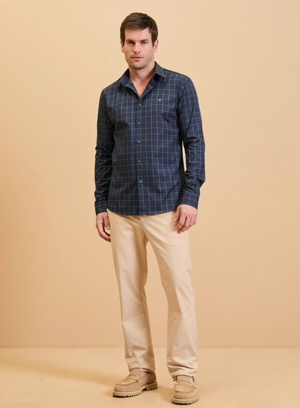 Camisa Masculina Slim Fit Xadrez