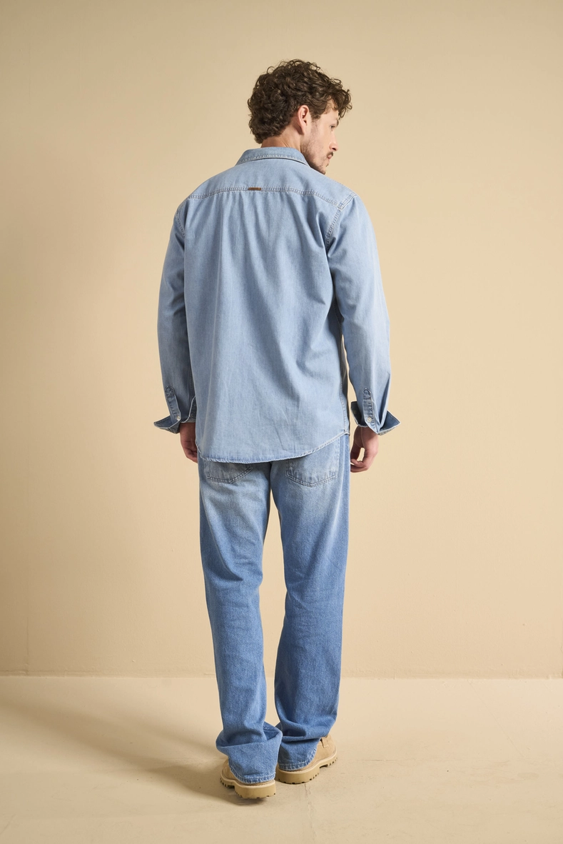 Camisa Jeans Masculina Relax Índigo