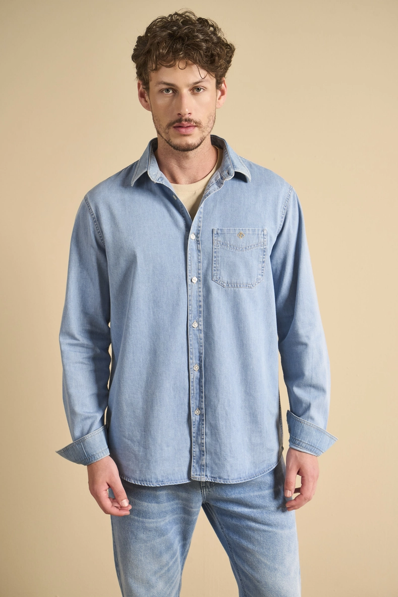 Camisa Jeans Masculina Relax Índigo