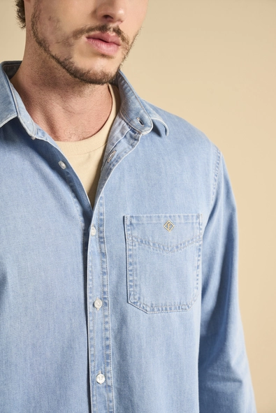 Camisa Jeans Masculina Relax
