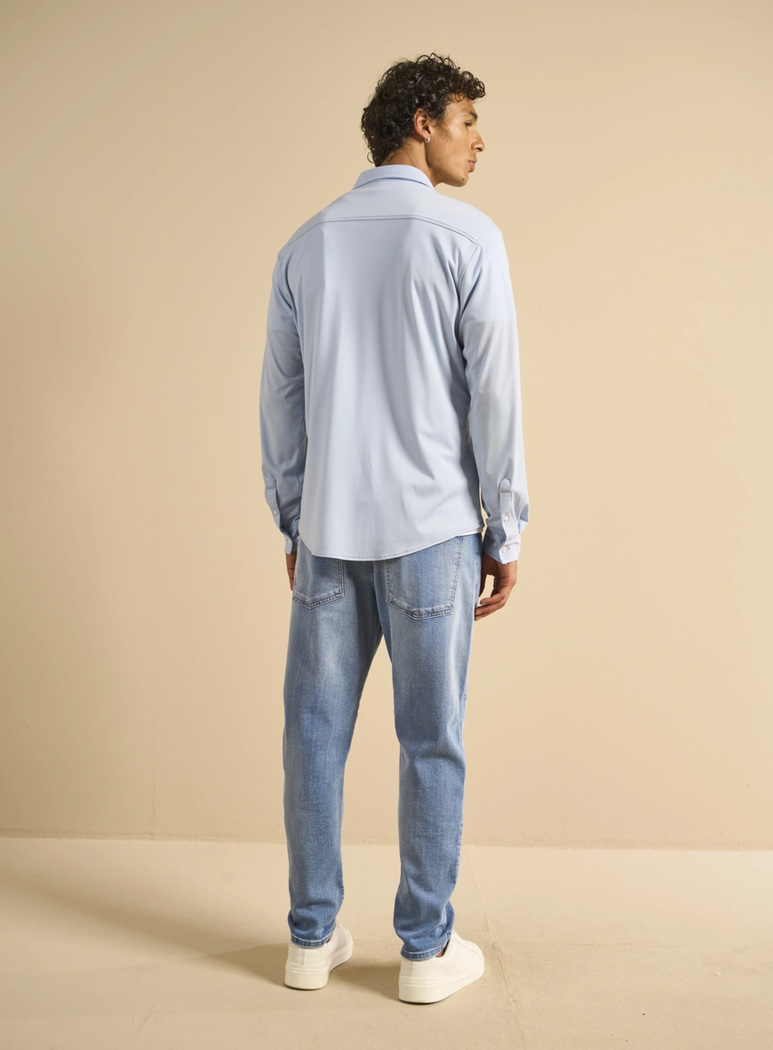 Camisa Masculina Slim Fit Azul
