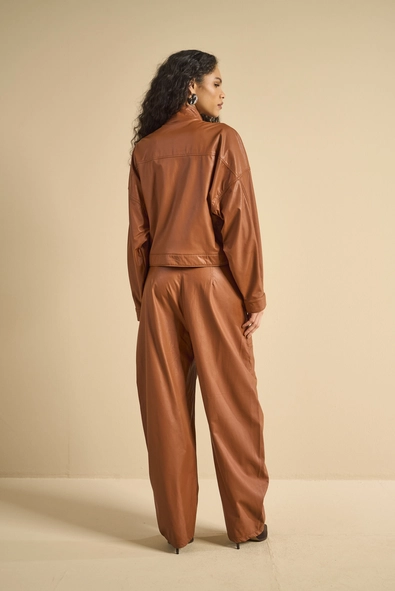 Jaqueta Feminina Oversized Em Pu