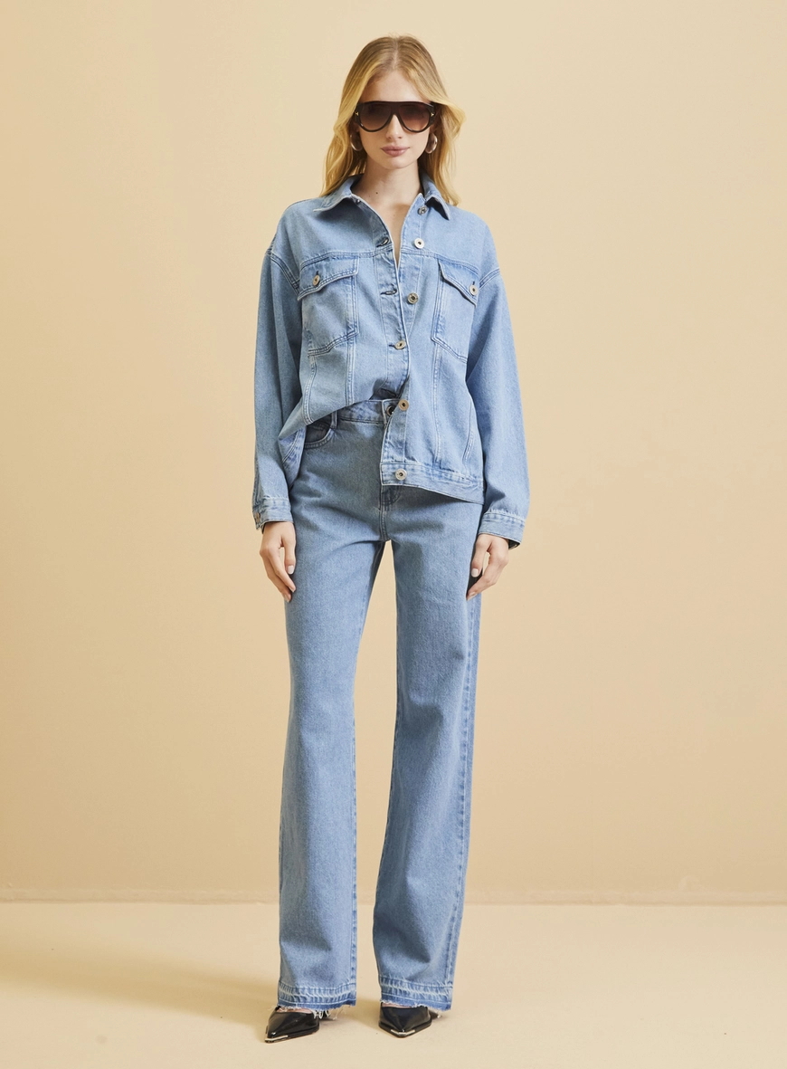 Jaqueta Jeans Feminina Trucker Índigo