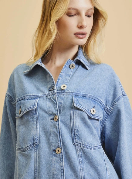 Jaqueta Jeans Feminina Trucker