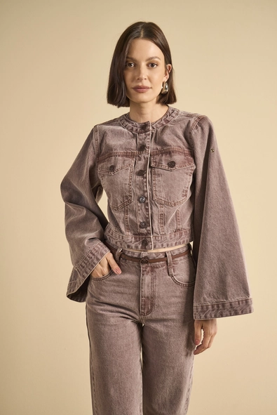 Jaqueta Sarja Feminina Trucker