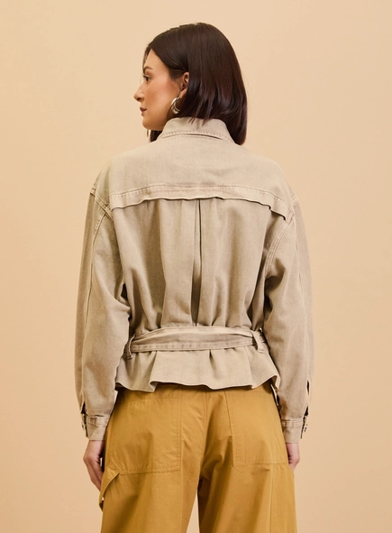 Jaqueta Sarja Feminina Com Cinto 80's