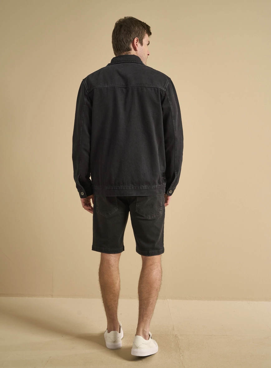 Jaqueta Jeans Masculina Slim Indigo Preto