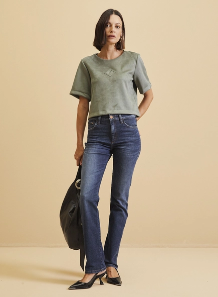 Camiseta Feminina Suede Boxy